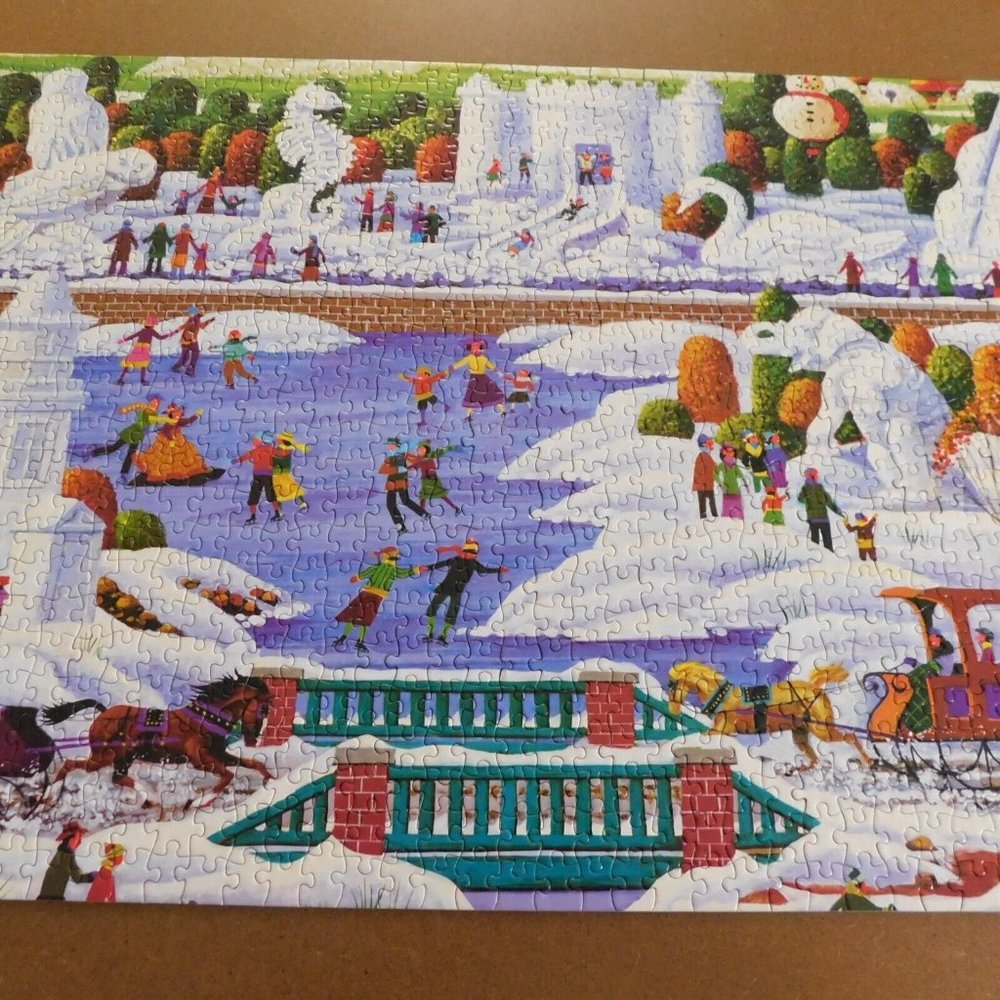 Wisconsin Snow Sculpture Heronim 1000 Piece Jigsaw Puzzle 27 x 19 COMPLETE